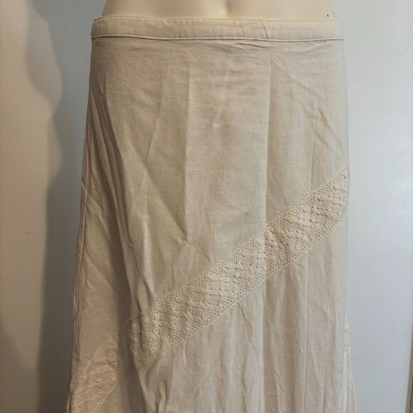 Saint Tropez West size 10 100% Linen Flowy Boho Neutral Maxi Skirt - Picture 9 of 9